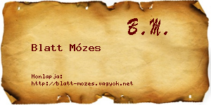 Blatt Mózes névjegykártya